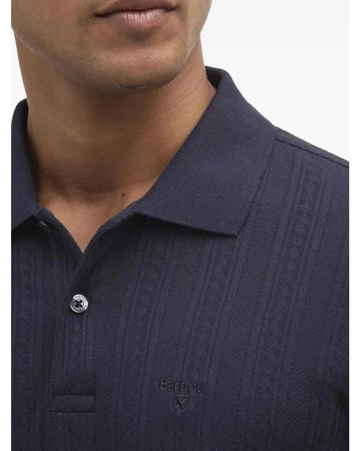 Barbour Blue Harwell Cable-Knit Shirt for men