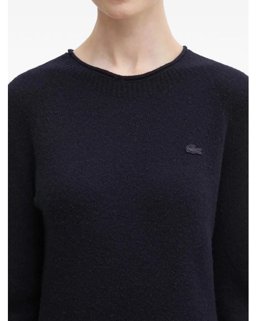 Lacoste Blue Robe Courte À Manches Longues Et Logo