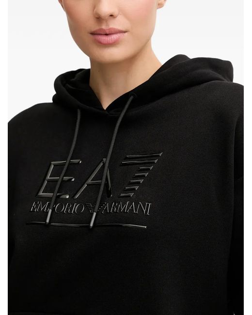 EA7 Black Hoodie À Logo