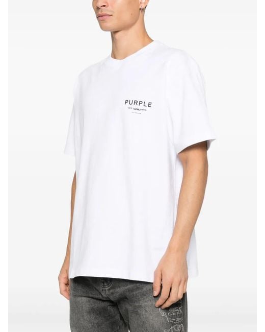 Purple Brand White Jersey Short-Sleeve T-Shirt for men