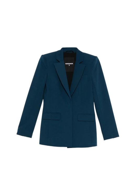 Patrizia Pepe Blue Single-Breasted Slim-Fit Blazer