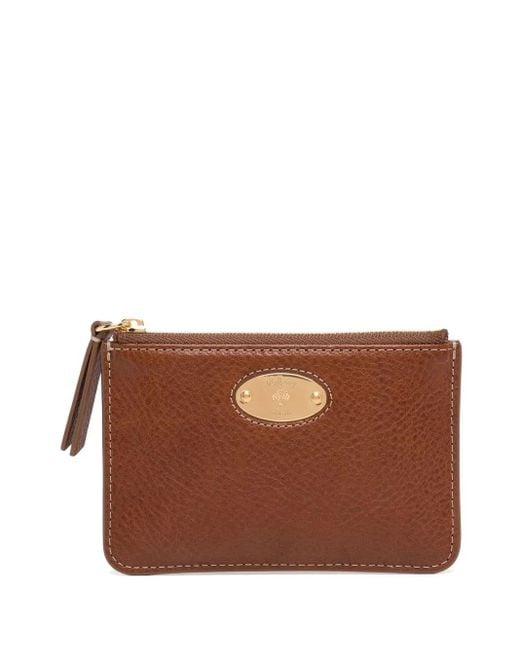 Mulberry Brown Grained-Leather Purse