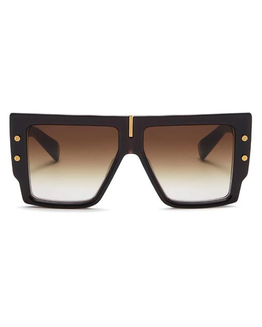 Balmain Brown B-Grand Oversize-Frame Sunglasses