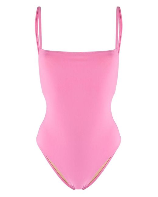 Lido Pink Spaghetti-strap Square-neck Swimsuit