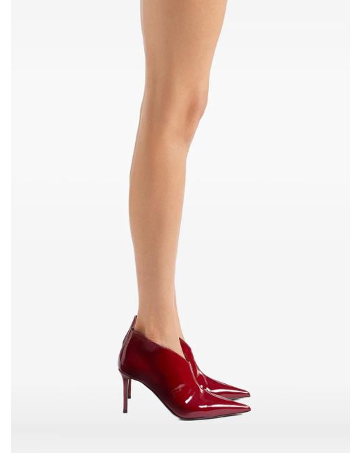 Giuseppe Zanotti Red Pointed-Toe Patent Leather Boots