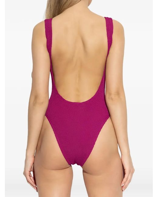 BOUND Purple Mara Crinkle-Effect Swimsuit