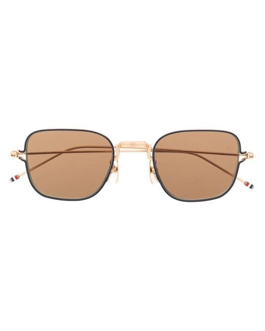 Thom Browne Brown Thin Squared Sunglasses