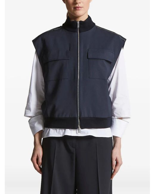 Peserico Blue Zip-Front Gilet