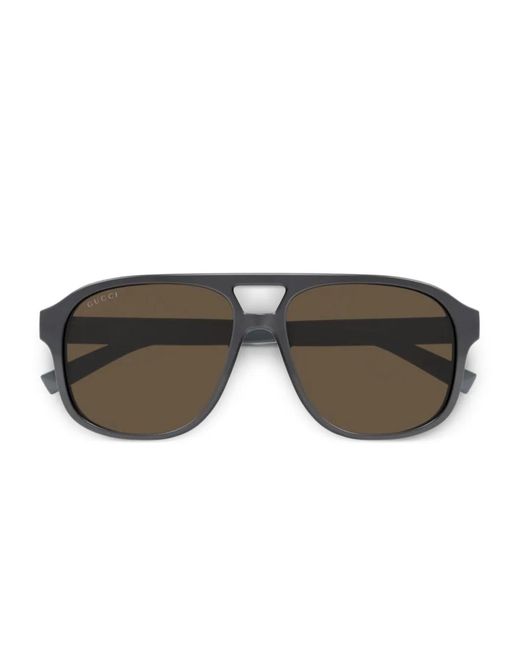 Gucci Gray Pilot-Frame Sunglasses for men