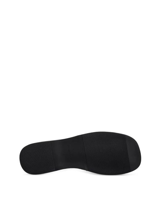 Trussardi Black Logo-Patch Sandals