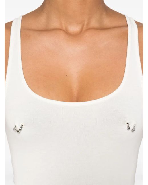 Mugler Geperforeerde Body in het White