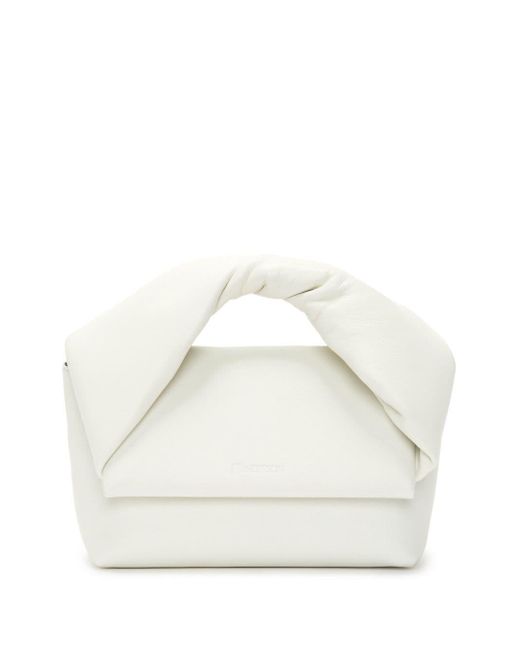 J.W. Anderson Medium Twister Leather Shoulder Bag in het White