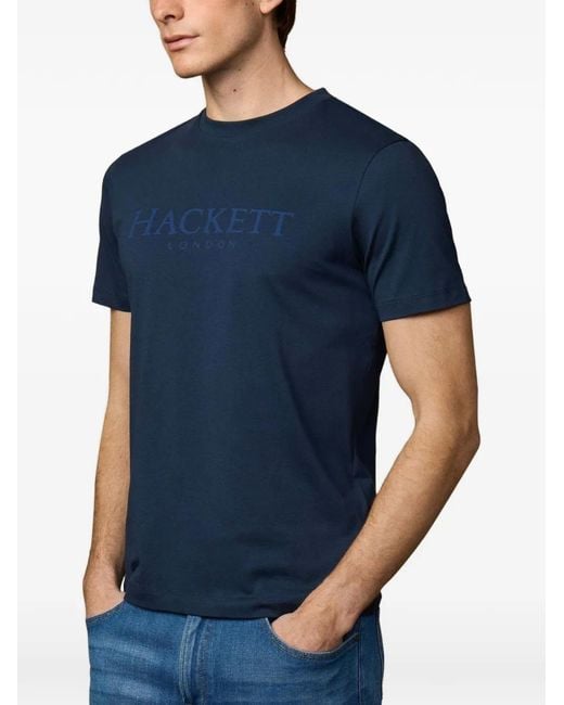 Hackett Blue Logo-Print T-Shirt for men