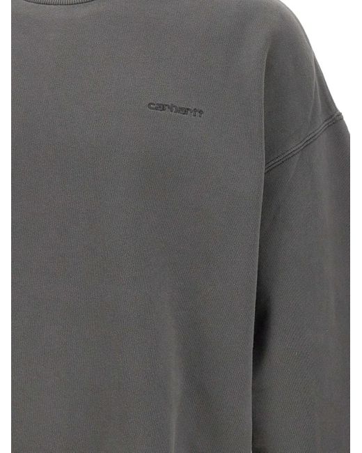 Carhartt Gray Embroidered Crew Neck Sweatshirt