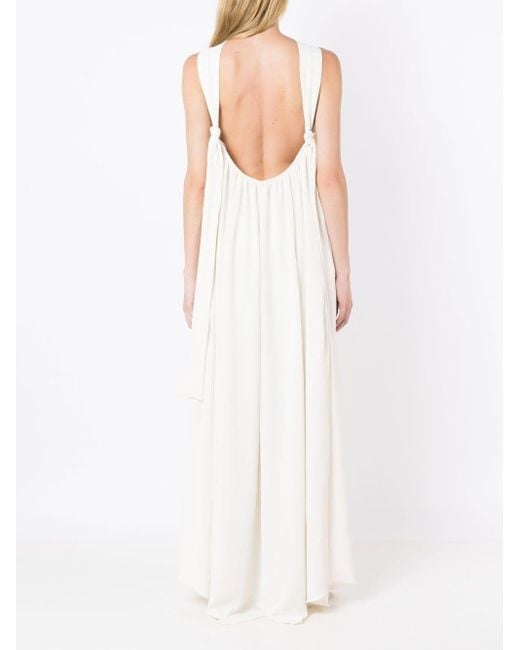 Olympiah Maxi-jurk Met Diepe Ronde Hals in het White