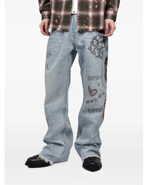 Vaqueros Nessa Patchwork Satoshi Nakamoto de hombre de color Gray