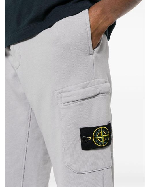 Stone Island Gray Compass-motif Track Pants for men