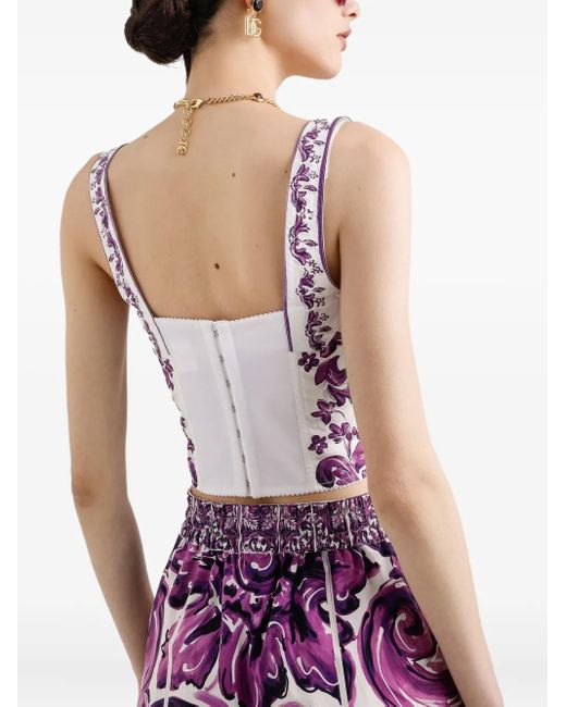 Dolce & Gabbana Purple 'Maiolica' Print Top