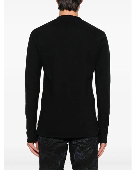 Layer Zero Black Long-Sleeve Cotton T-Shirt for men