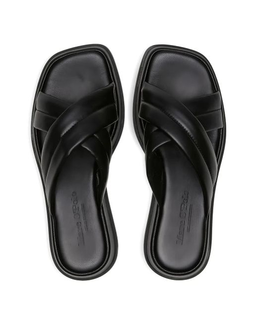 Marc O' Polo Black Clara Crossover-Strap Platform Sandals