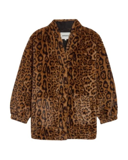 Abrigo Jane con estampado de leopardo Apparis de color Brown