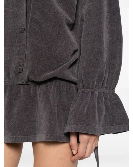 AYA MUSE Gray Ara Double-Breasted Mini Dress