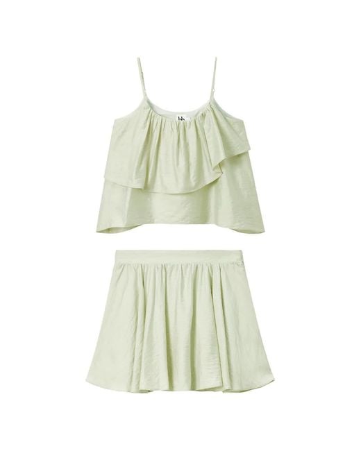 B+ AB Green Layered Mini Shorts Set (Set Of Two)