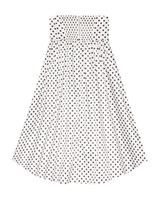 Ganni White Polka Dots Long Skirt