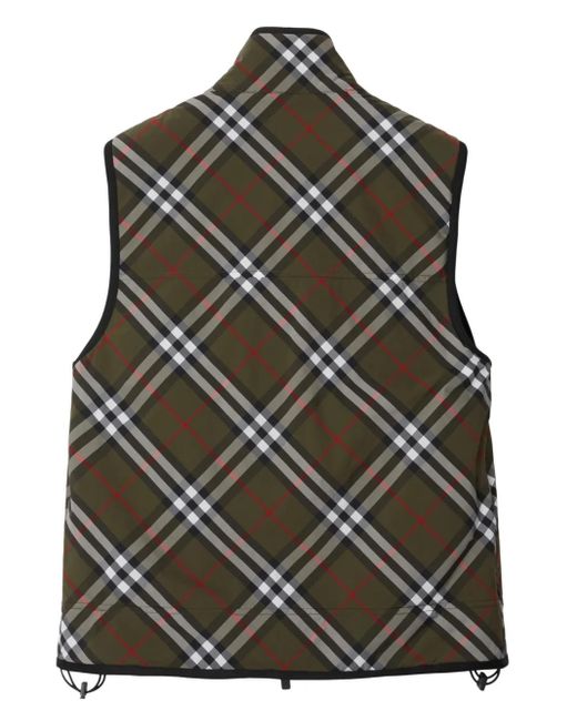 Burberry Wattierte Weste Mit Check in Gray für Herren