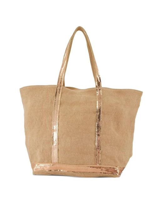 Borsa Tote Cabas L Con Paillettes di Vanessa Bruno in Natural