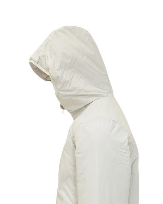 K-Way White Plain Warm Hooded Jacket for men