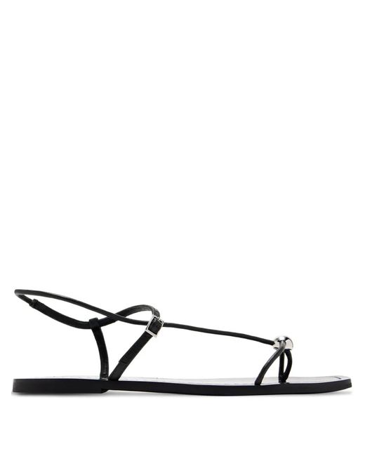 Loeffler Randall White Lara Leather Ball-Embellished Sandals