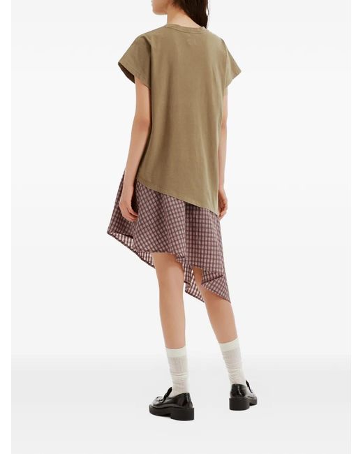 B+ AB Green Heart-Print Asymmetric Mini Dress