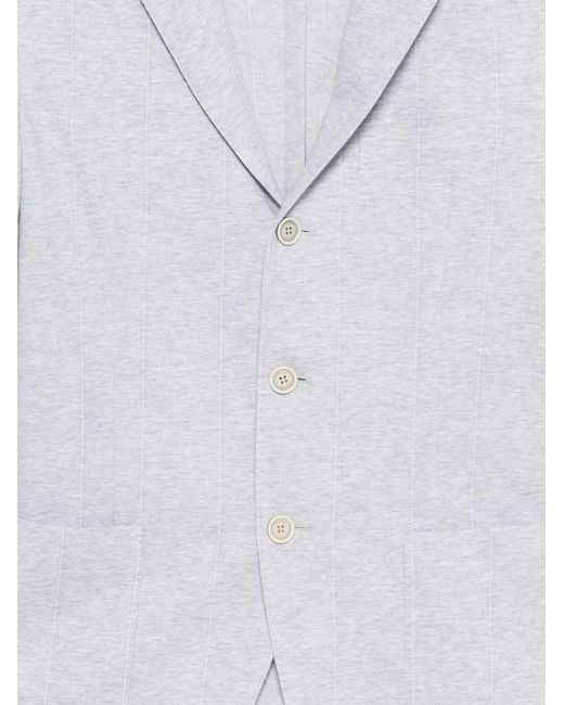 Eleventy White Buttoned Pinstripe Blazer for men