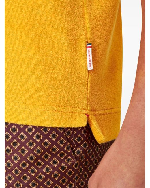 Orlebar Brown Yellow Terry-Cloth Organic Cotton Polo Shirt for men