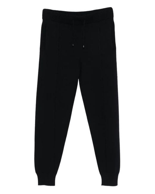 Drumohr Wollen Trainingsbroek Met Geribbelde Manchetten in het Black voor heren