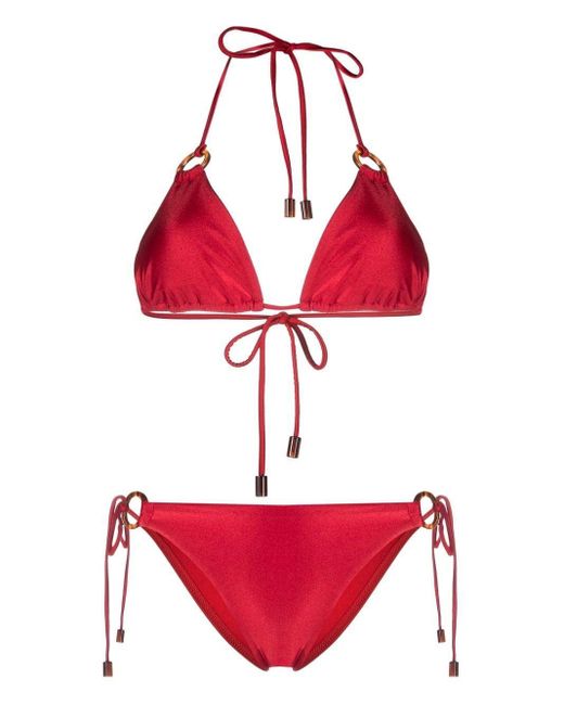 Zimmermann Clover Triangle Bikini Set in Red | Lyst