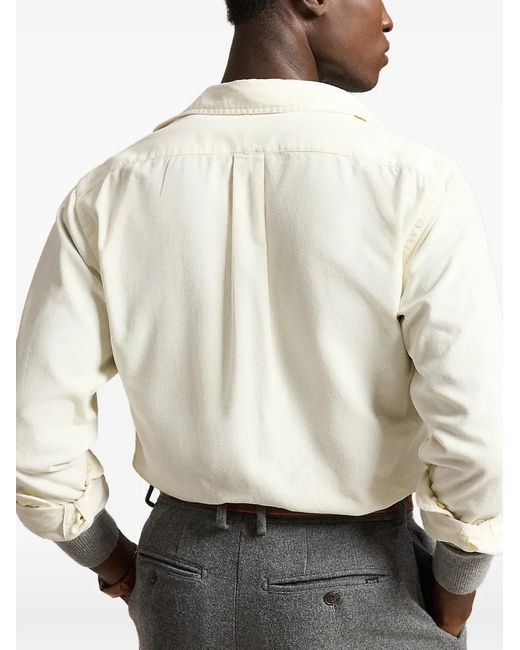 Polo Ralph Lauren White Custom Fit Corduroy Shirt for men