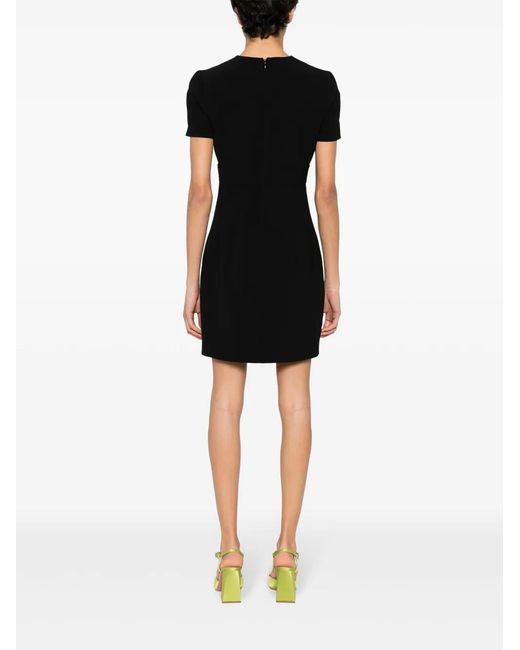 DSquared² Black Logo-Plaque Cutout-Detail Dress