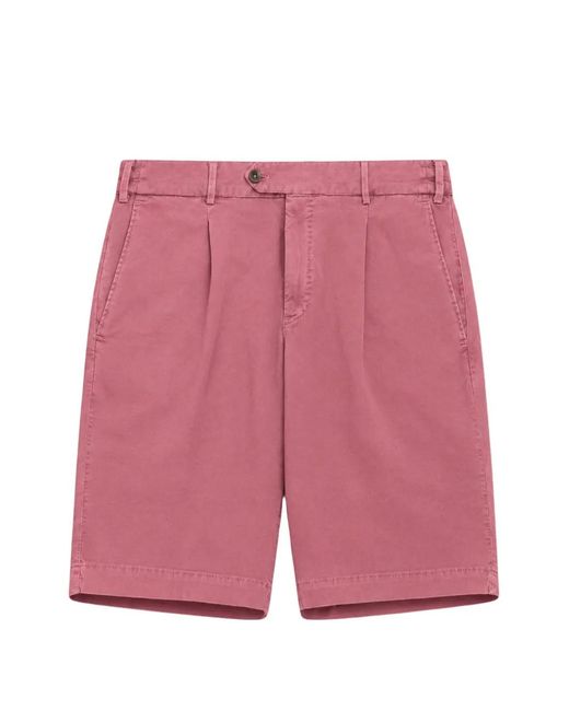 PT Torino Pink Pleated-Detail Shorts for men