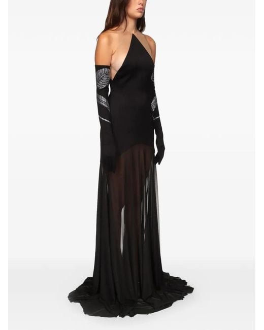 David Koma Black Halterneck Maxi Dress