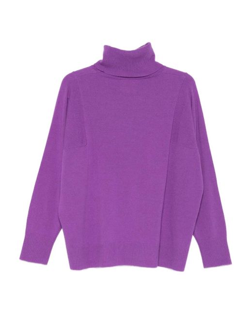 Roberto Collina Purple Roll-Neck Sweater
