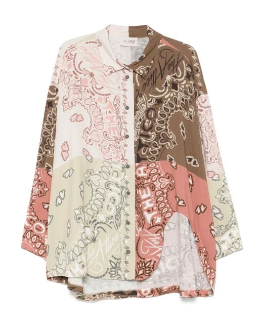 The Attico Natural Paisley-print Patchwork Shirt