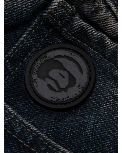 Aape By A Bathing Ape Blue Logo-Patch Jeans for men
