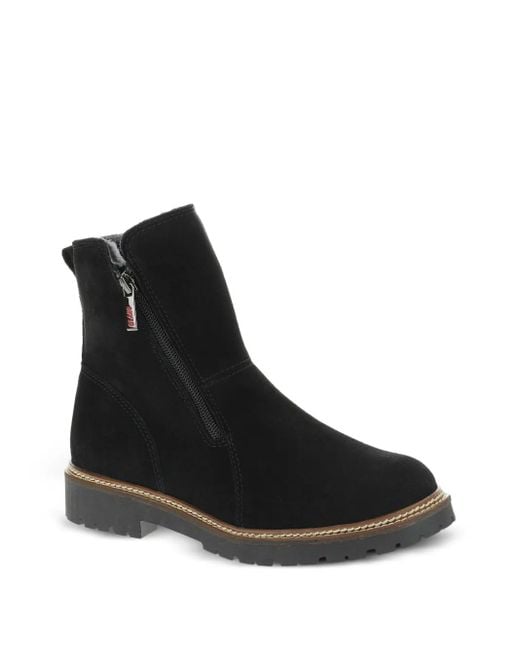Olang Black Dama Zip-Detail Suede Boots