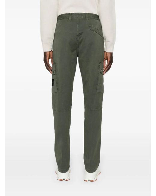 Stone Island Gray Cotton Cargo Trousers With Pockets for men