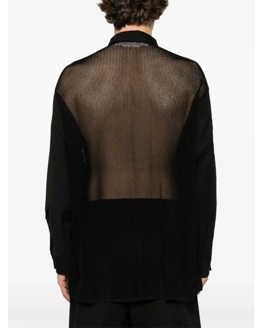 メンズ Isabel Benenato メッシュディテール シャツ Black