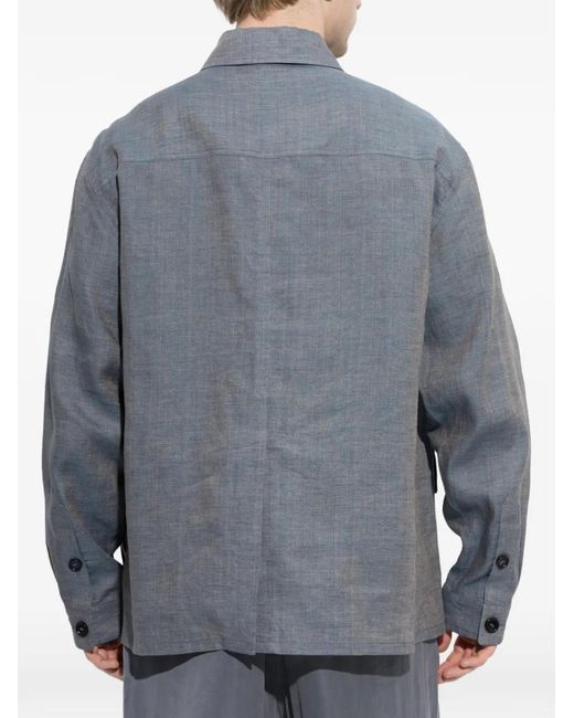 Giorgio Armani Blue Four-Pocket Shirt Jacket for men