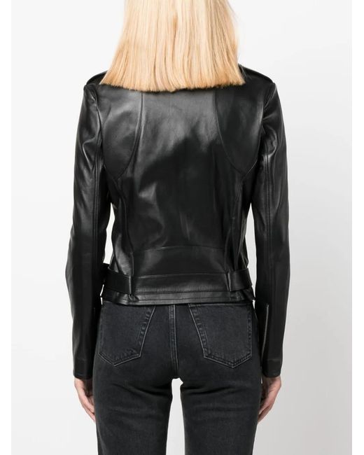 Arma Black Zip-Up Leather Biker Jacket