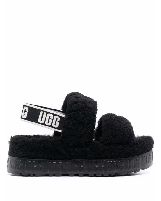 Ugg Black Oh Fluffita Sandals